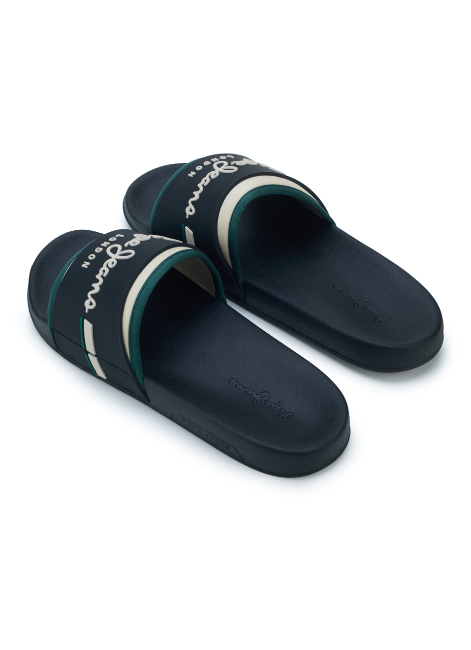 Men Black Colorblock Slip-on Slides, , large image number 3