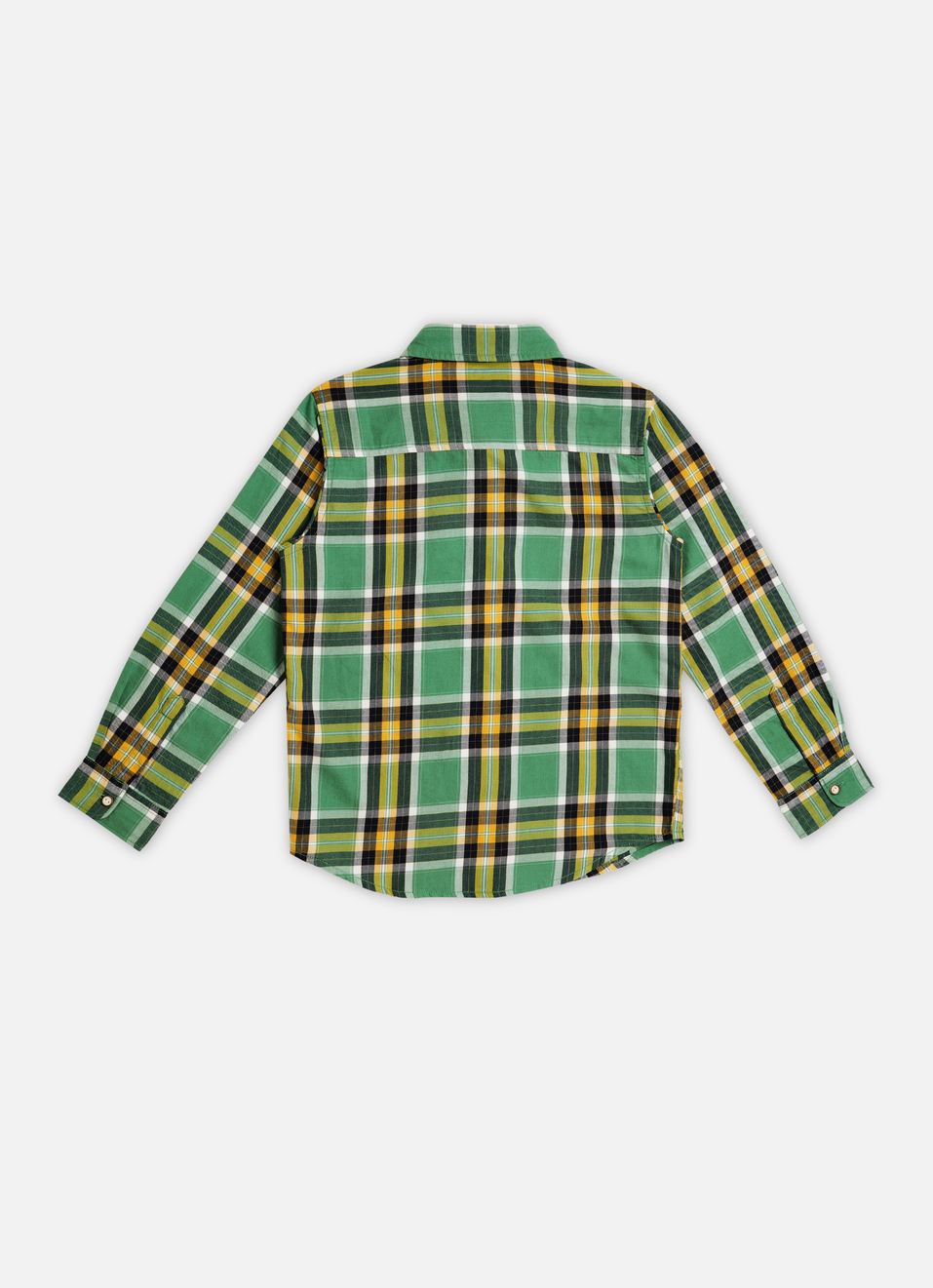 Boys Green Checked Full Sleeve Shirt, , large image number 1