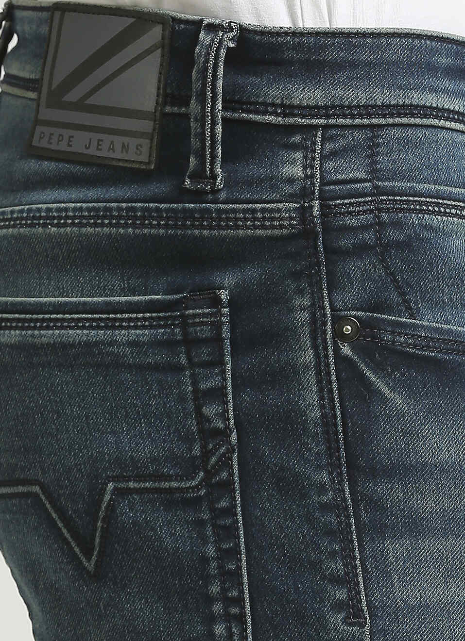 Chinox Dark Blue Mid Rise Skinny Gymindigo Jeans, , large image number 4
