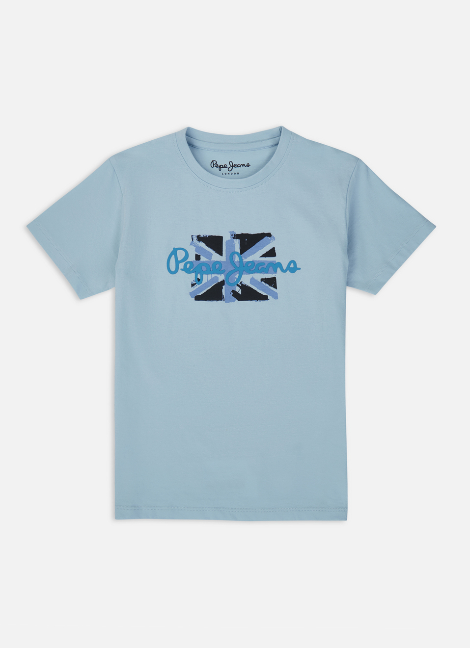 Boys Blue Union Jack Print Short Sleeve T-shirt, , large image number 0