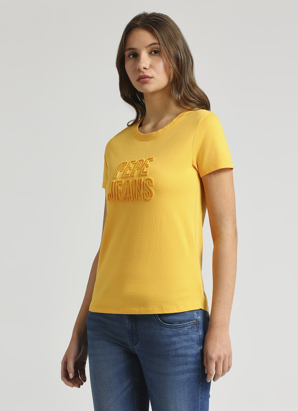 Yellow Spike Embroidery Short Sleeve T-shirt, , large image number 3