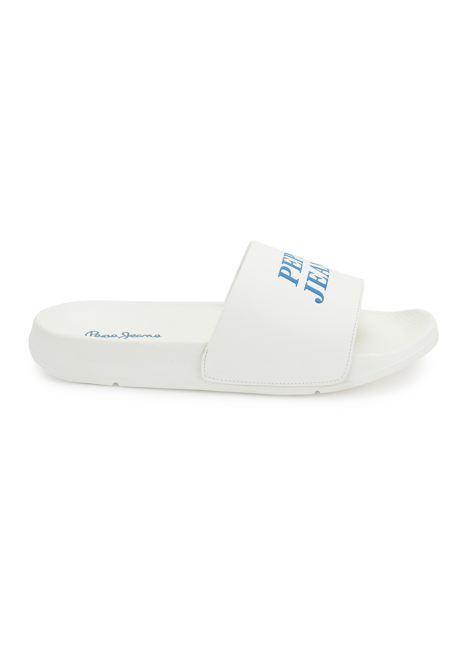 Men White Logo Print Anti Skid Sliders, , large image number 5