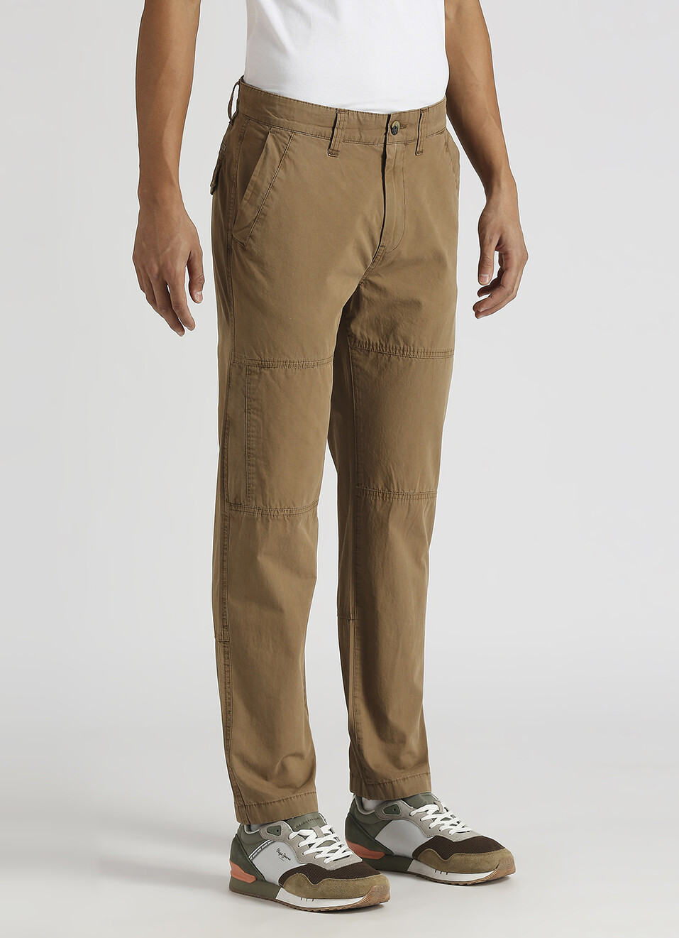 Khaki Lightweight Summer Cash Fit Cargo Pants, , large image number 0