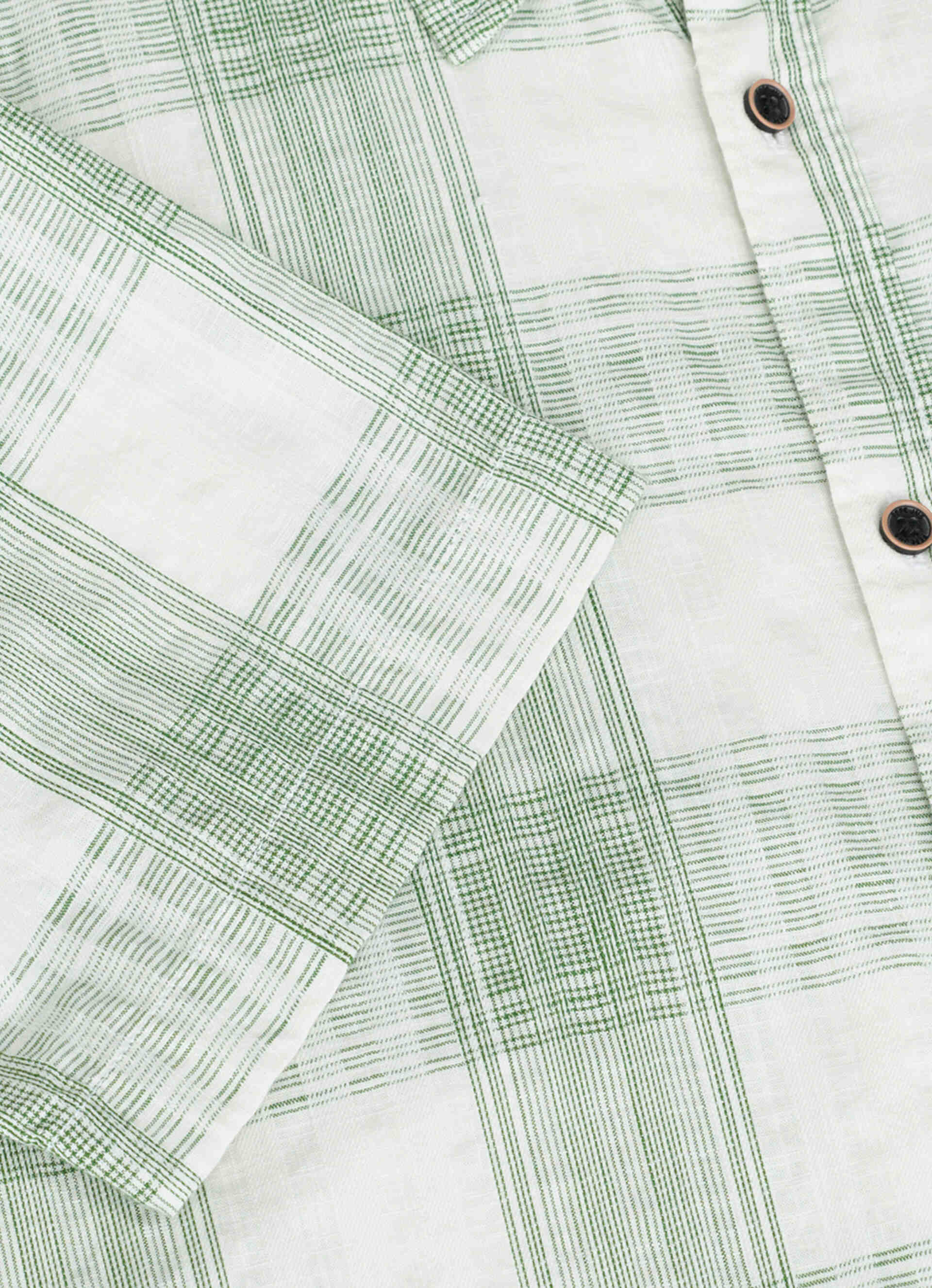 Men Olive Green Checked Regular Fit Short Sleeve Shirt, , large image number 8