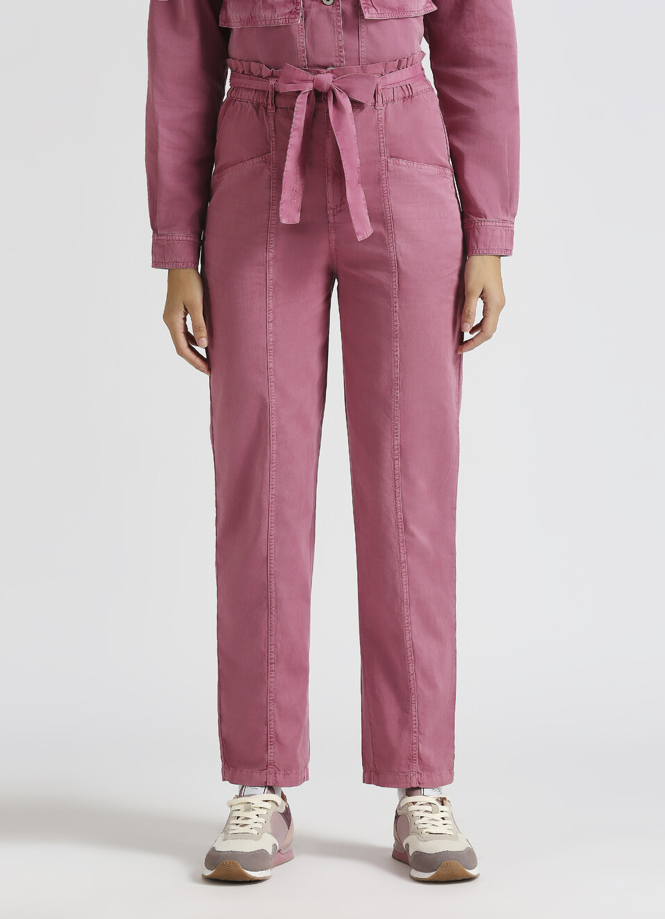 Pink Overdyed High Waist Comfort Fit Pants, , large image number 1