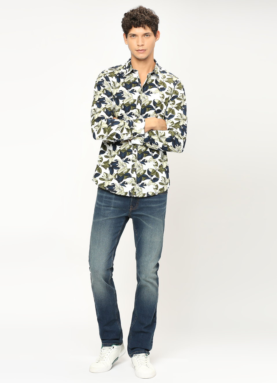 Green Printed Full Sleeved Shirt, , large image number 5