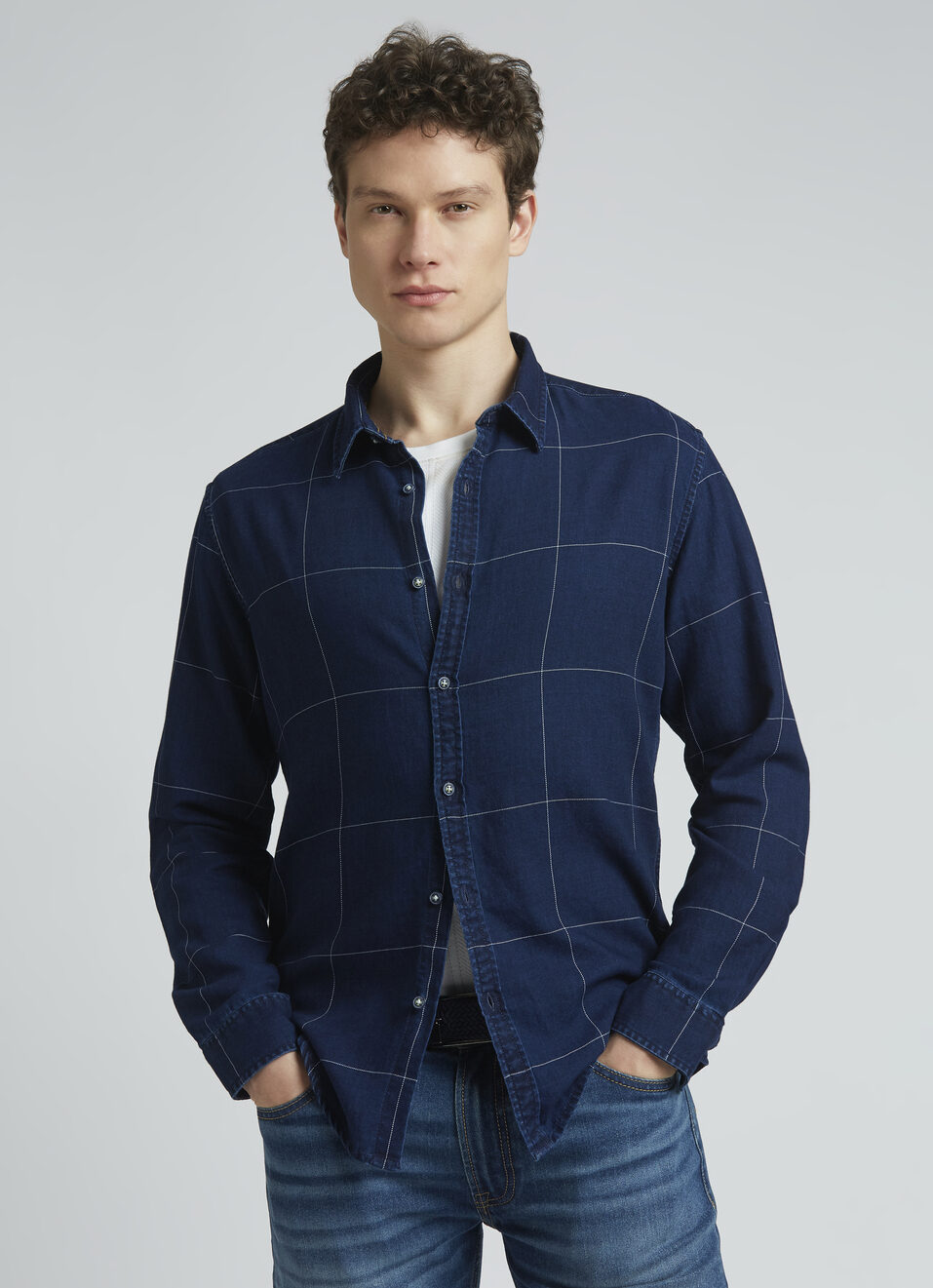 Blue Big Checks Full Sleeve Shirt, , large image number 0