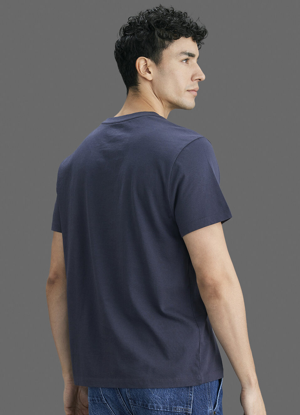 Men Grey Printed Relaxed Fit Short Sleeve T-shirt, , large image number 6
