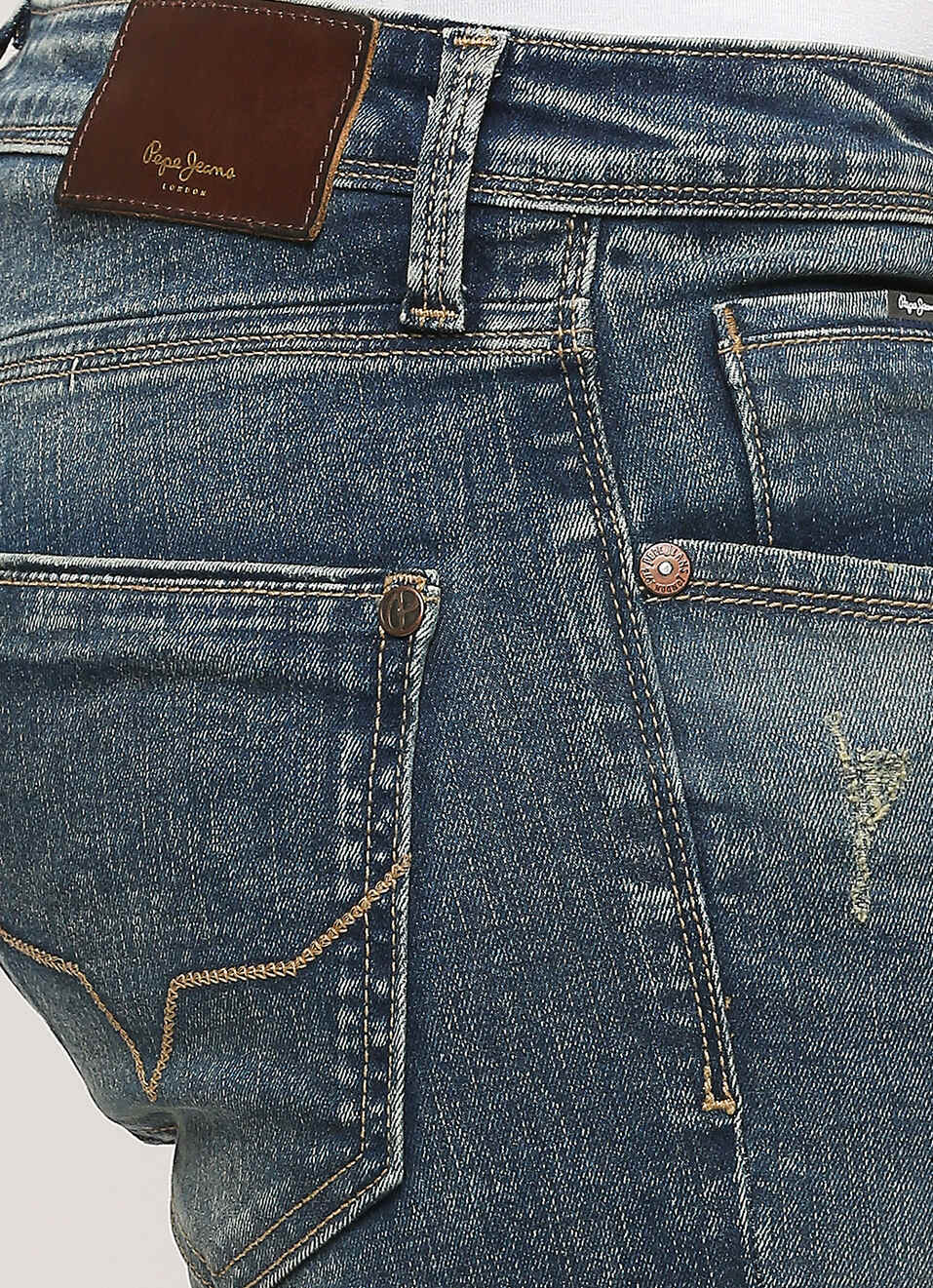 Tapered Vapour Blue Low Waist Slim Fit Jeans, , large image number 4
