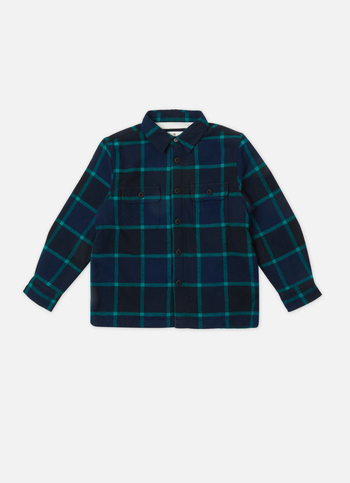 Boys Black Check Full Sleeve Shirt
