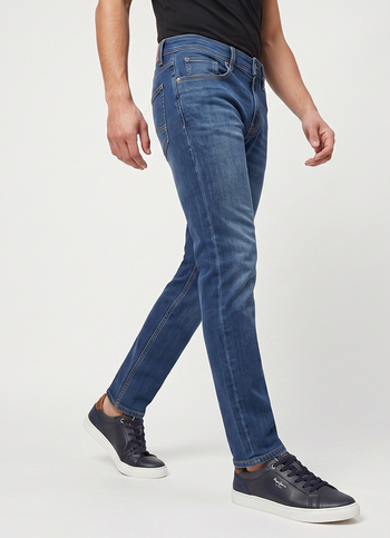 Men Blue Tapered Fit Low Rise Stretchable Jeans