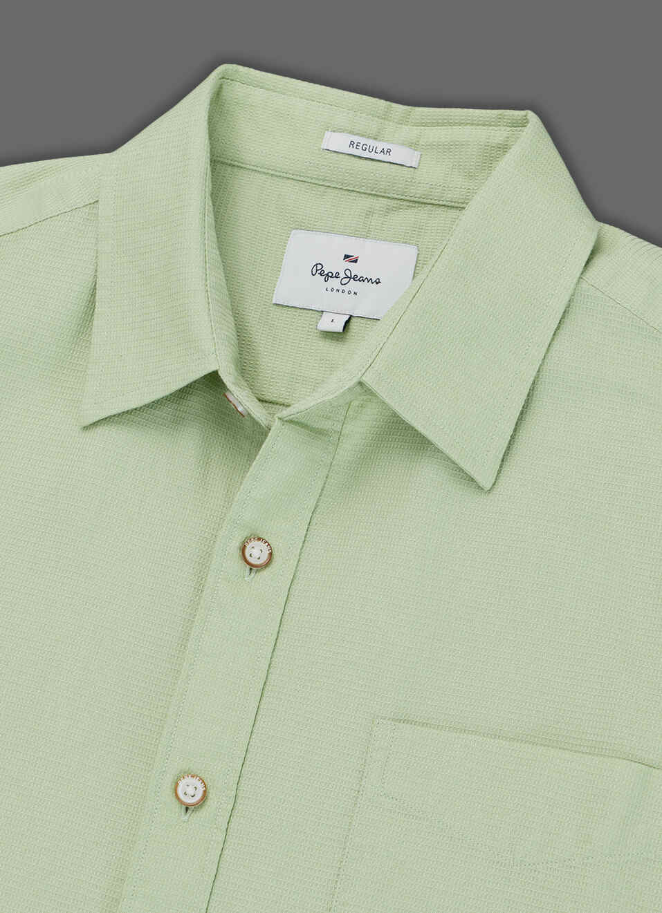 Men Lime Green Solid Dobby Short Sleeve Shirt, , large image number 3