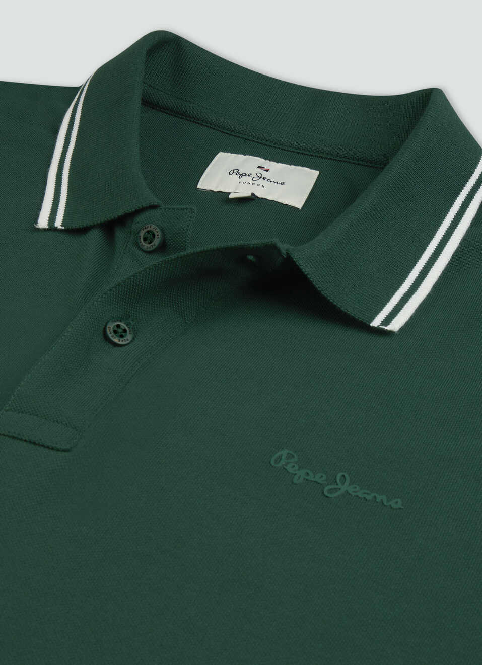 Men Green Solid Polo Collar T-shirt, , large image number 7