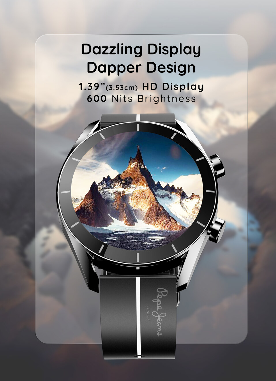 Pepe X Pebble 1.39" Bluetooth Calling Smartwatch, , large image number 1