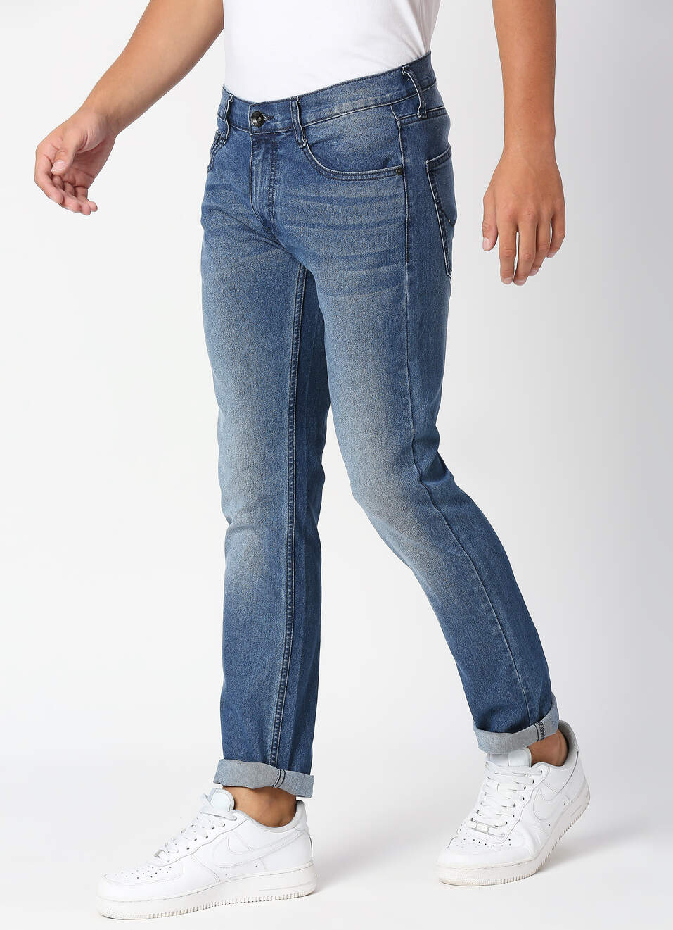VAPOUR Mid Rise Jeans, Med Blue Denim, , large image number 2