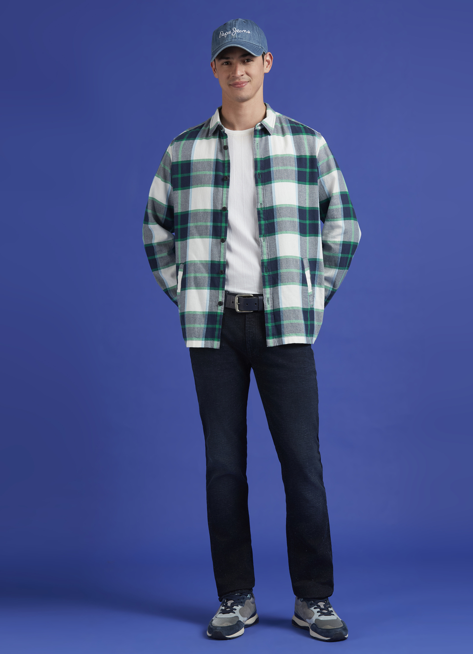 Blue Check Full Sleeve Oversized Shirt, , large image number 5