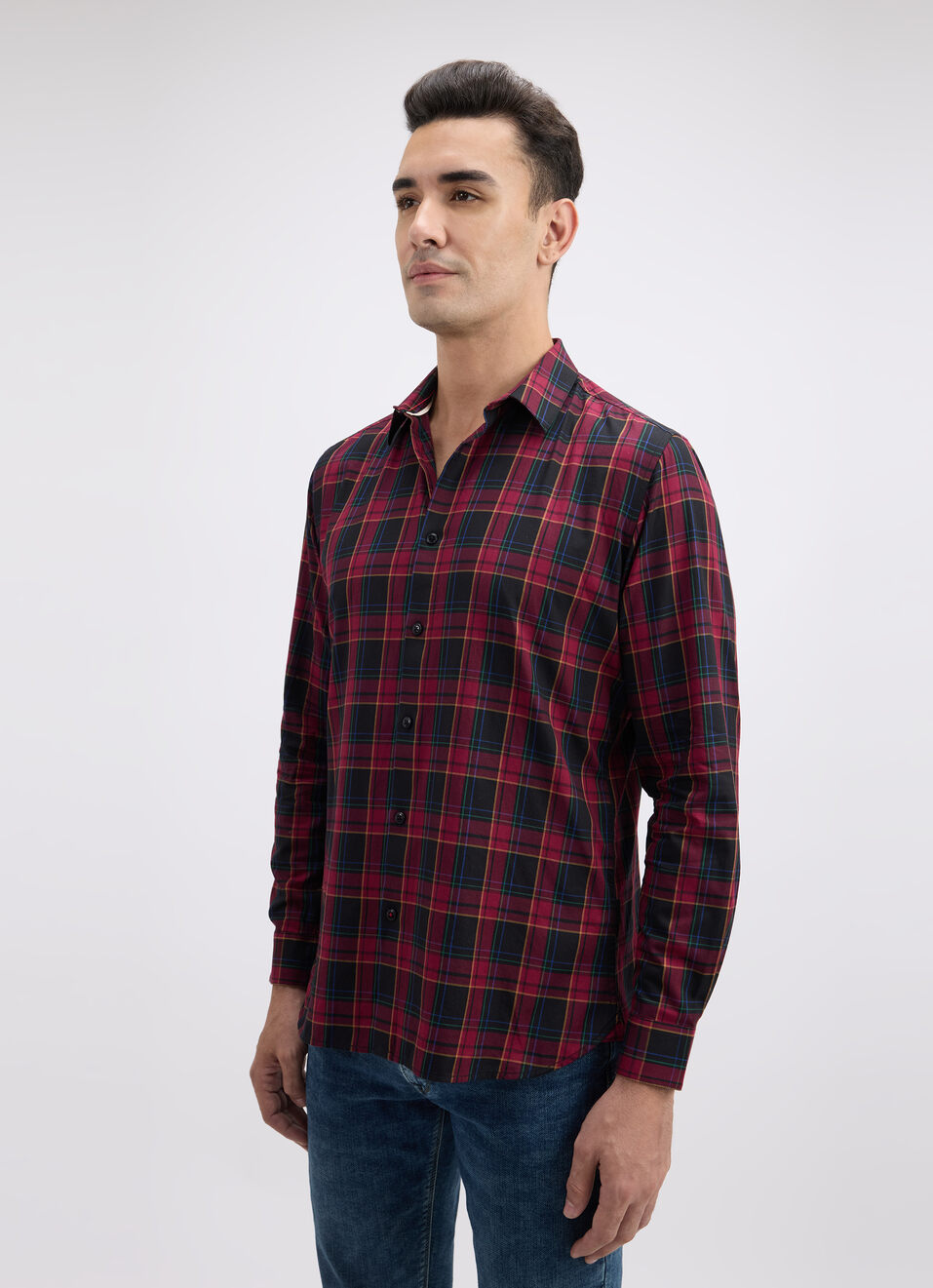 Men Wine Stripe Full Sleeve Shirt, , large image number 3
