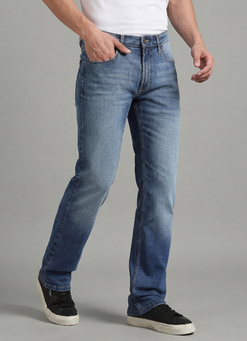 Holborne Light Blue Mid Rise Straight Fit Jeans