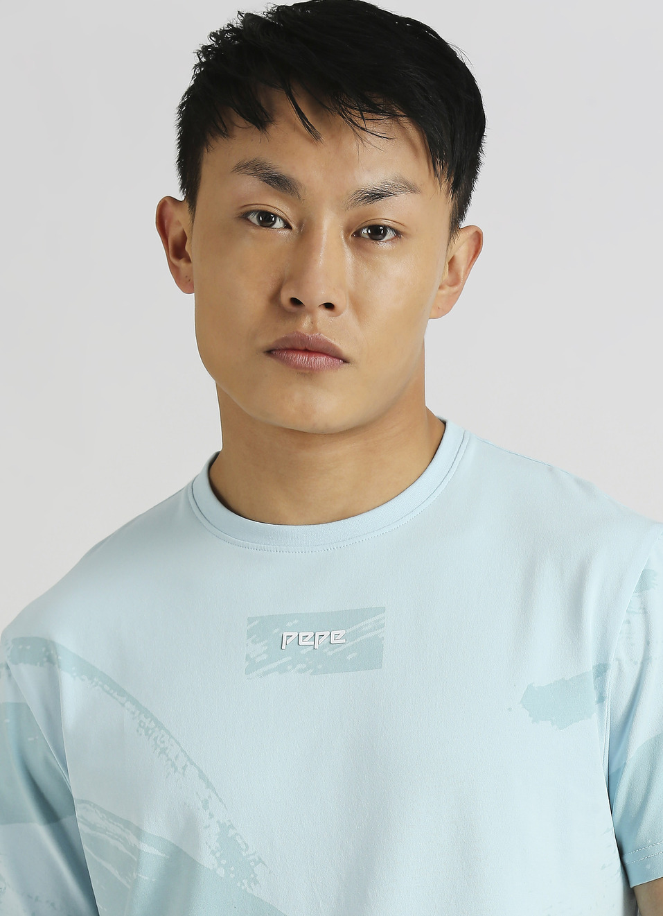 Blue All-over Print Short Sleeve Stretch T-shirt, , large image number 4