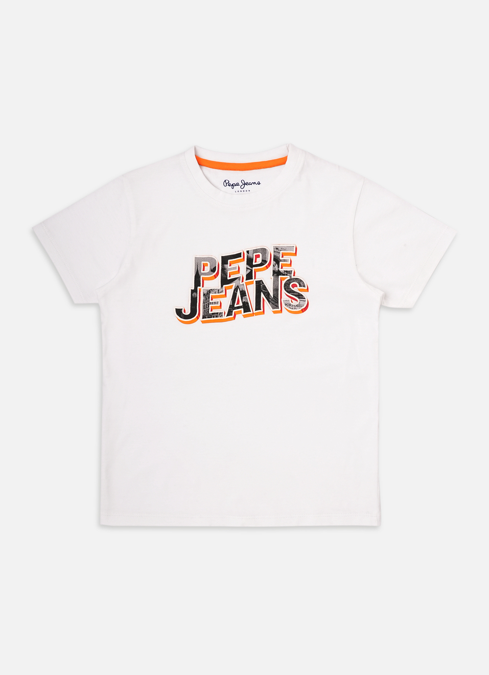 Boys White Graphic Print Short Sleeve T-shirt, , large image number 0