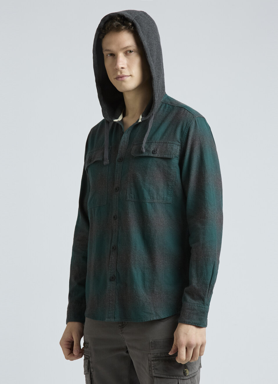 Teal Checks Full Sleeves Shirt, , large image number 3