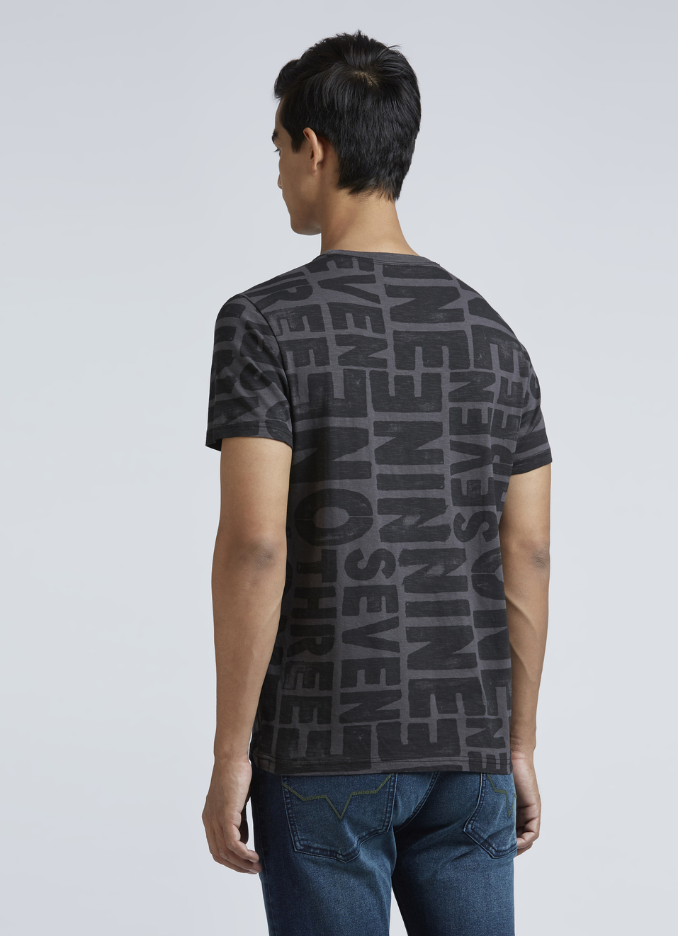 Grey Crew Neck Short Sleeve T-shirt, , large image number 2