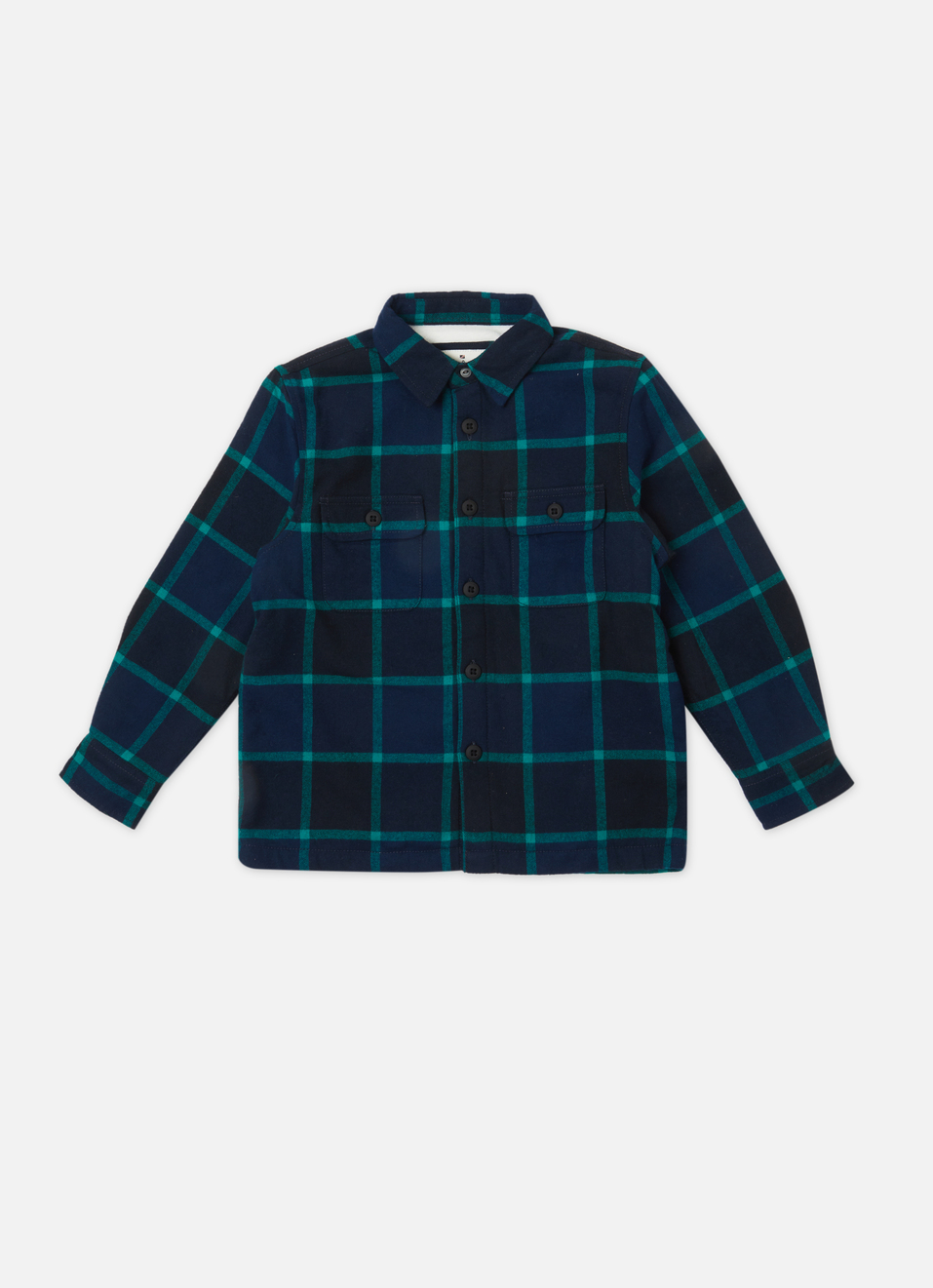 Boys Black Check Full Sleeve Shirt, , large image number 0