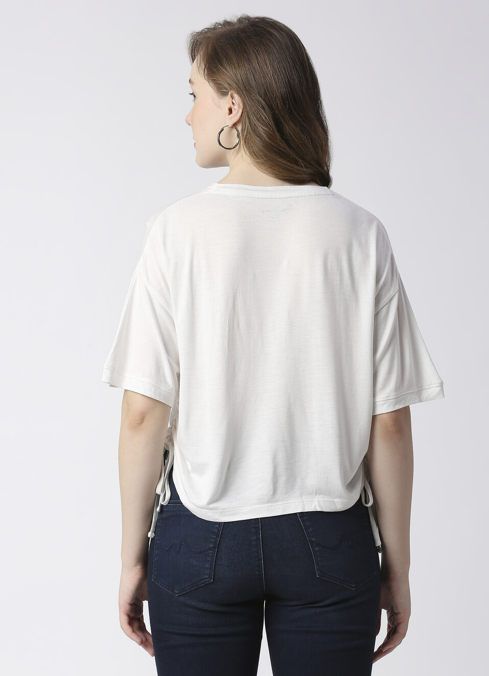 White Rouching Detail T-Shirt, , large image number 2