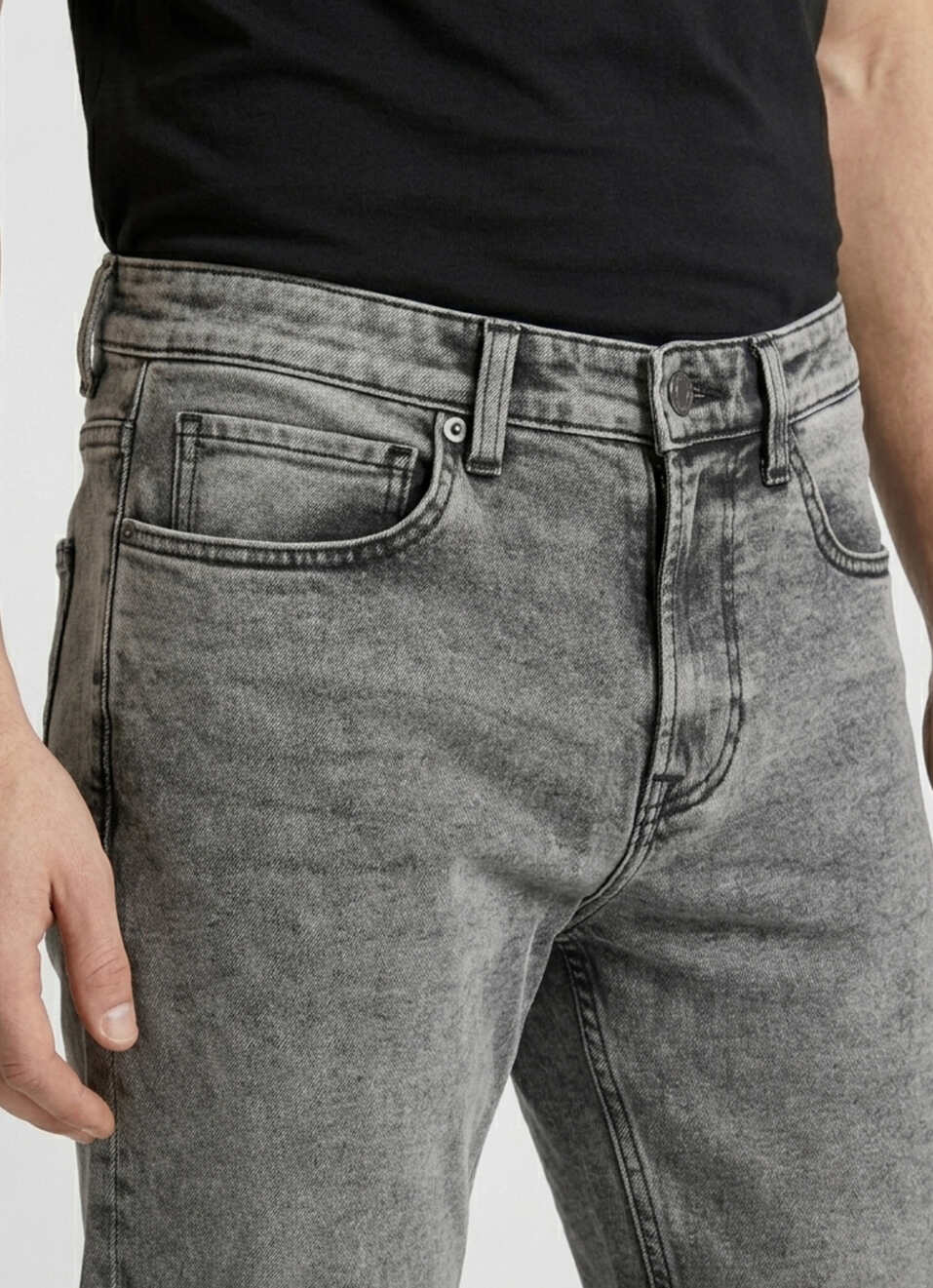 Men Grey Relaxed Fit Mid Rise Stretchable Jeans, , large image number 4