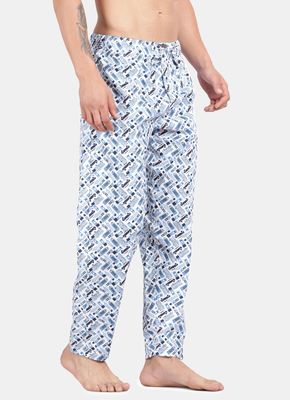 Ice Blue Printed Pyjamas, , large image number 3
