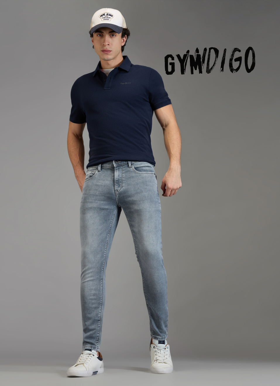 Men Grey Skinny Fit Mid Rise Stretchable Jeans, , large image number 1