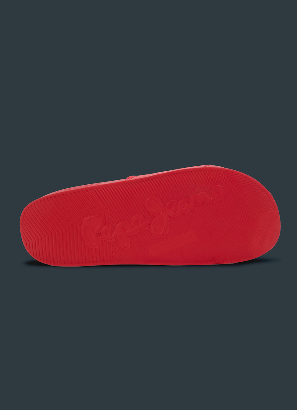 Men Scarlet Red Solid Velcro Strap Slides, , large image number 6