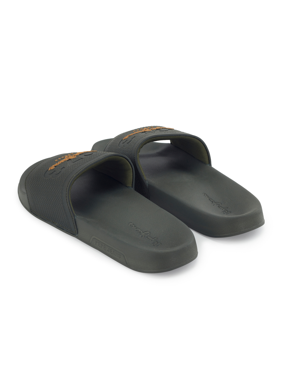 Green Lightweight Beach Slides With Textured Logo Print, , large image number 3