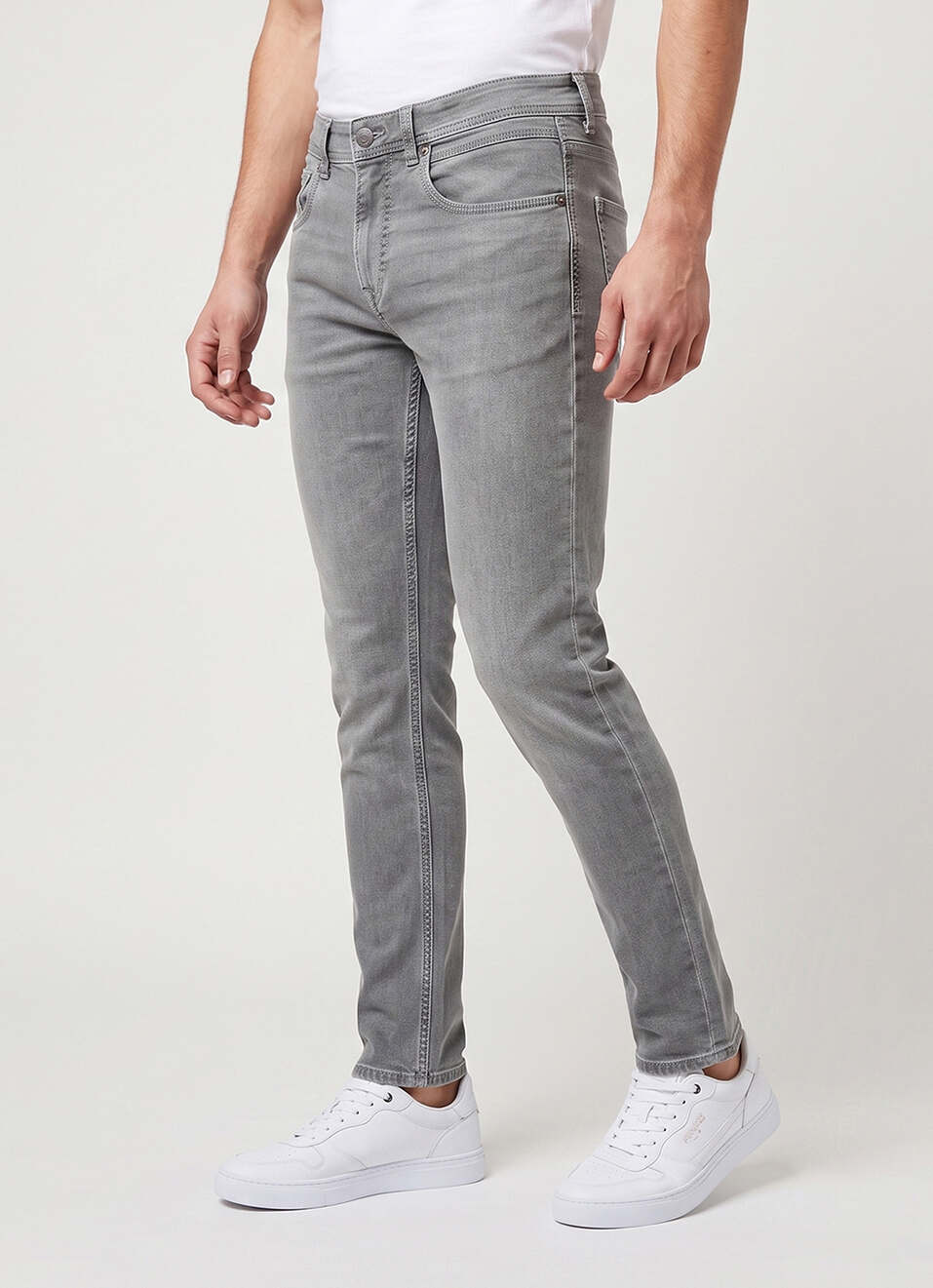 Men Grey Slim Fit Stretchable Jeans, , large image number 0