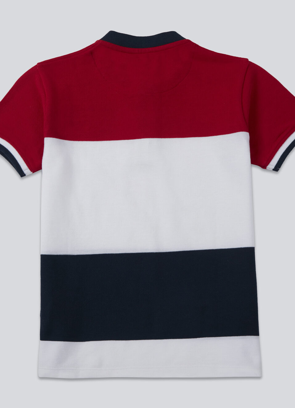 Boys Navy All Over Abstract Print Short Sleeve Polo, , large image number 1