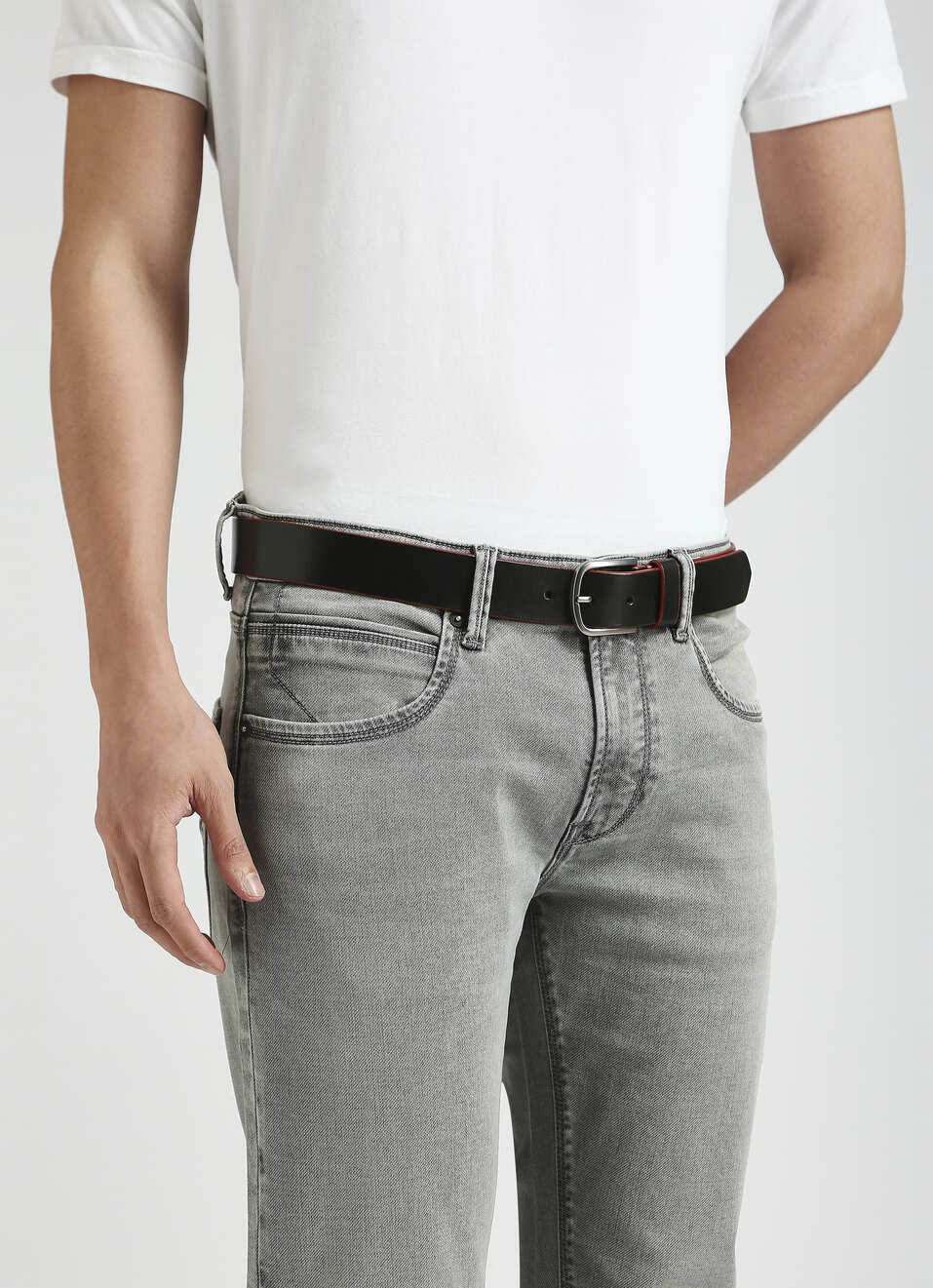 Black Leather Belt, , large image number 4