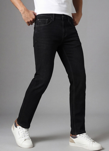 Men Black Low Rise Slim Fit Tapered Stretchable Jeans