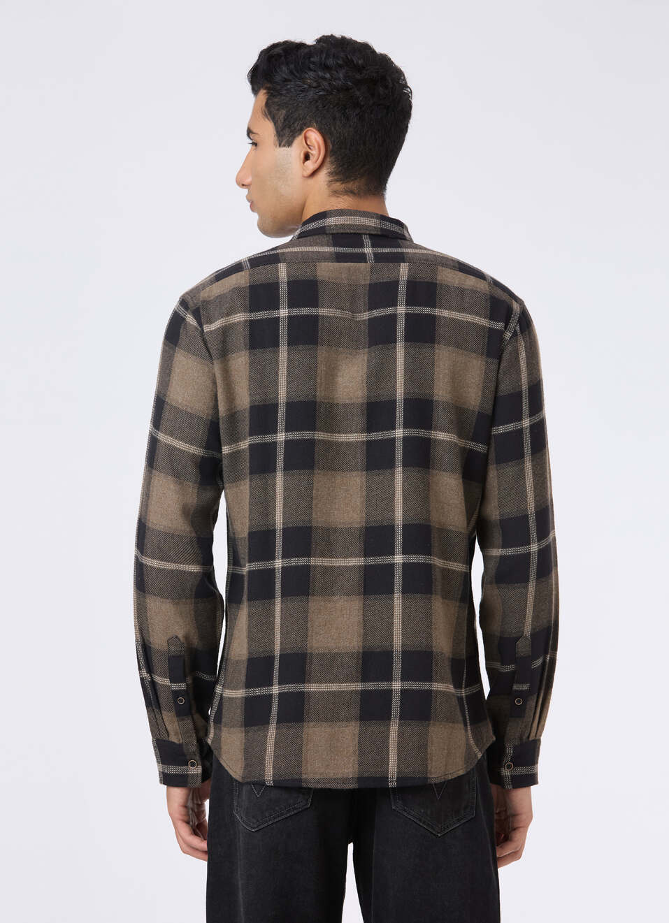 Men Black Check Full Sleeve Shirt, , large image number 2