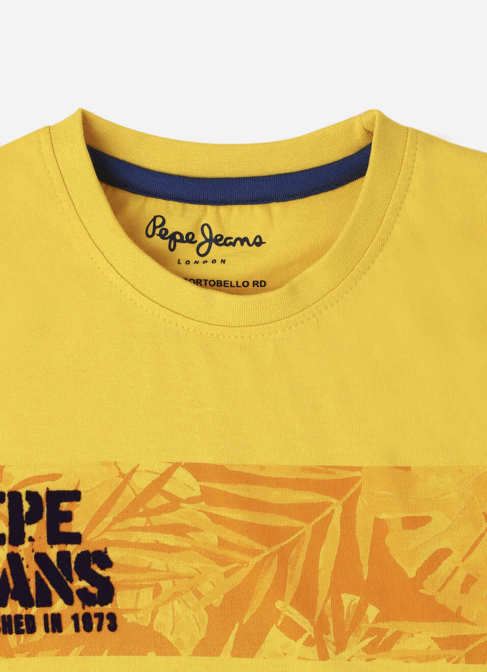 Boys Gold Tropical Print Short Sleeve T-shirt, , large image number 2