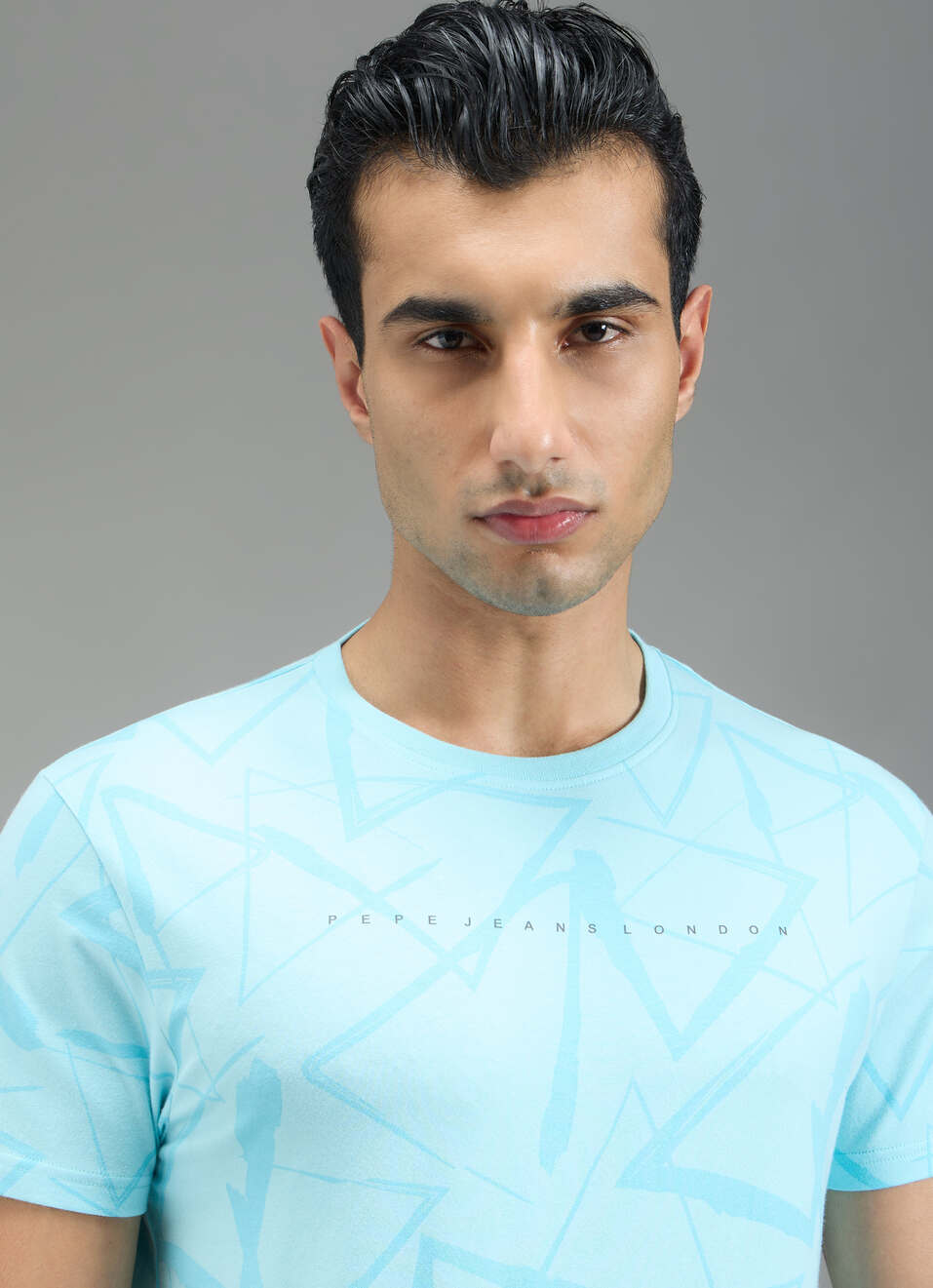 Men Blue Abstract Print Slim Fit T-shirt, , large image number 4