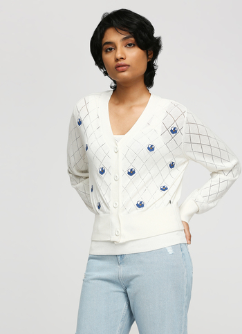 White Printed Sweater