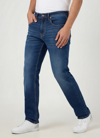 Men Blue Mid Rise Straight Fit Jeans