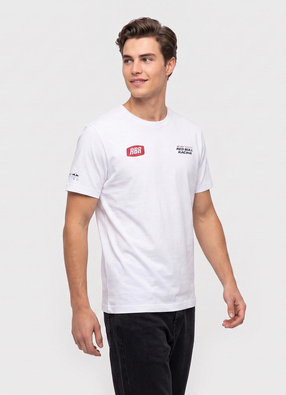 Men White Back Print Crew Neck T-shirt, , large image number 3