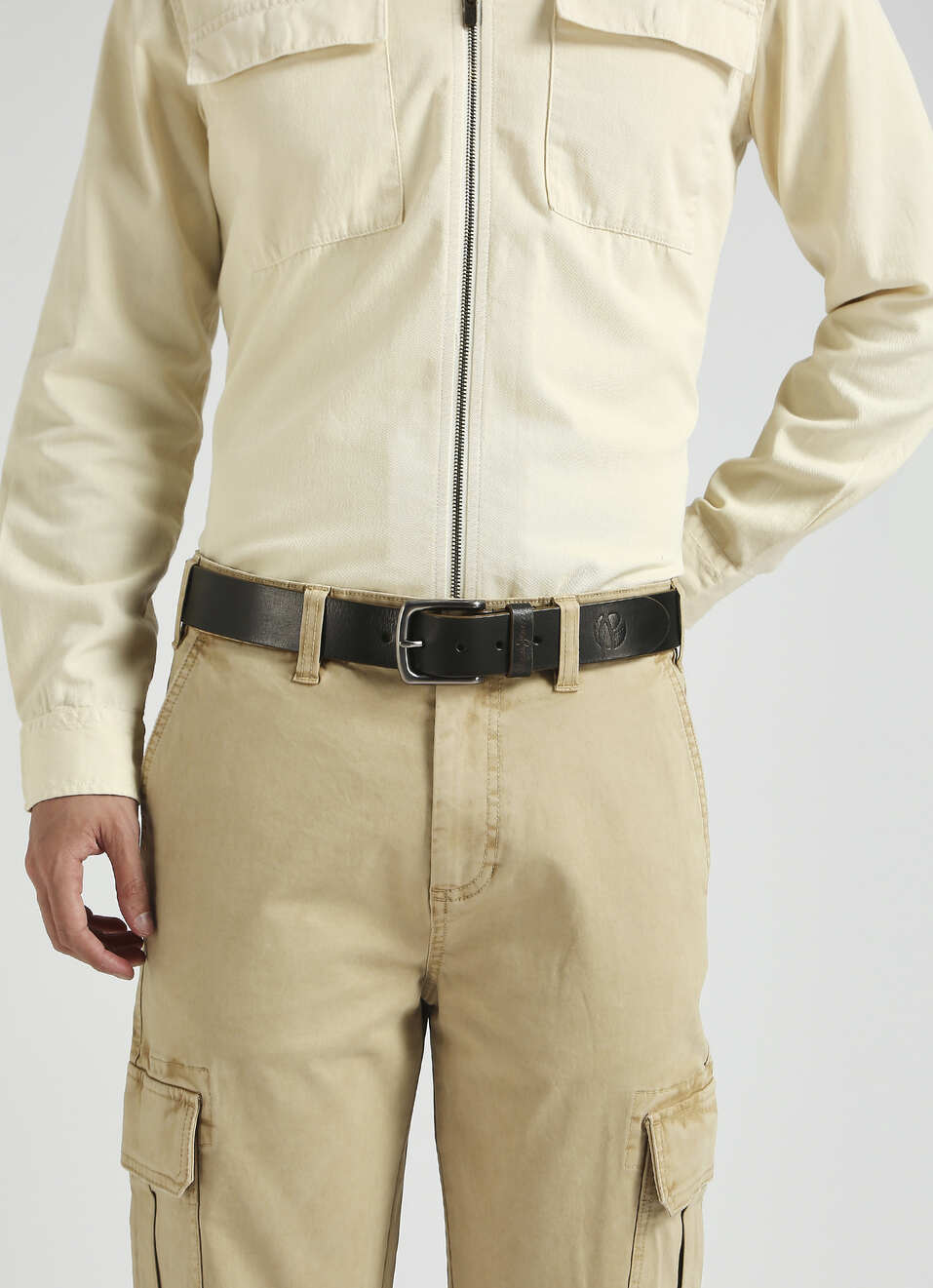 Brown Classic Leather Belt, , large image number 3