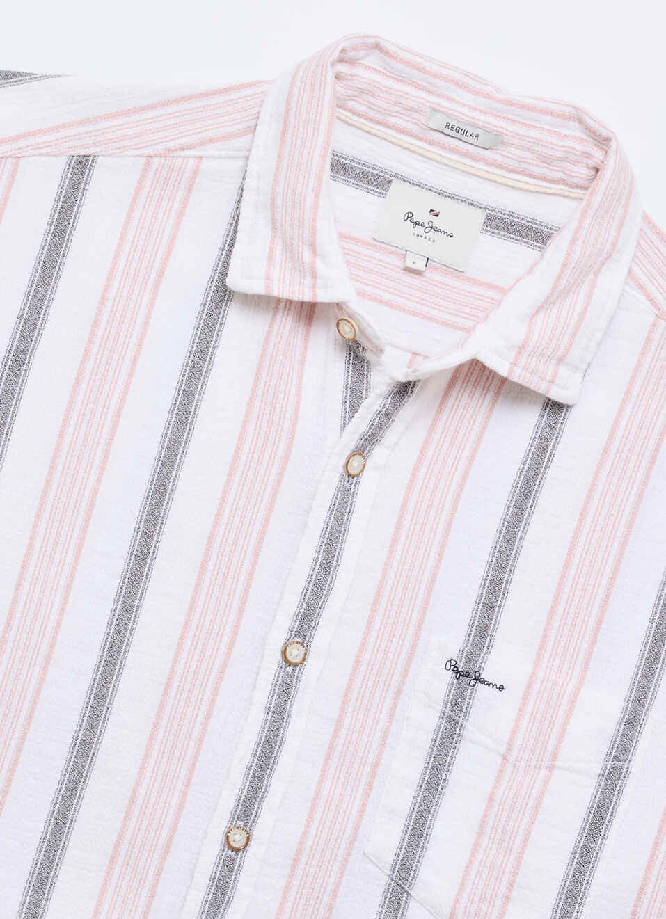 Men White Striped Long Sleeve Shirt, , large image number 6