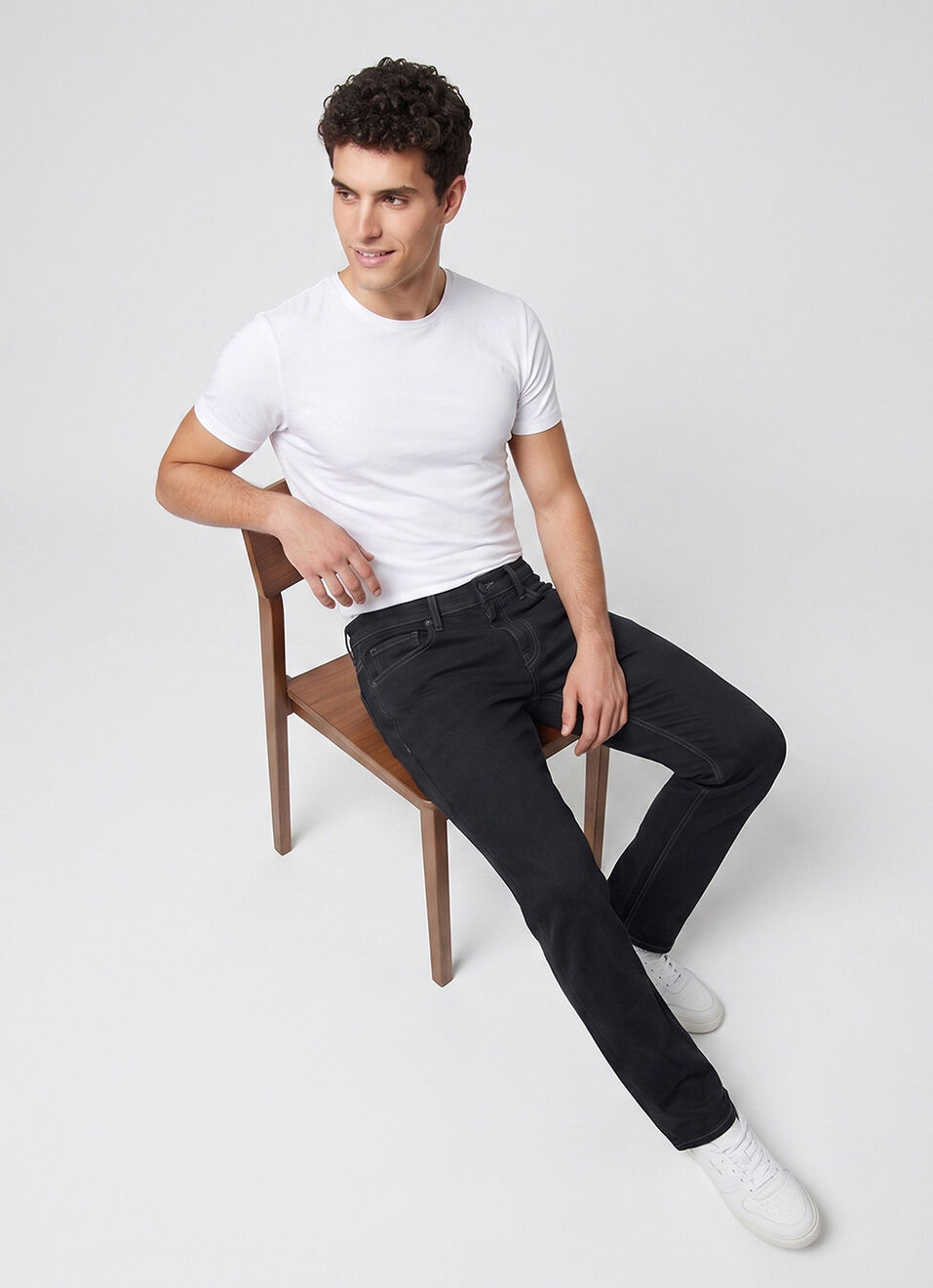Men Black Stretchable Jeans, , large image number 1