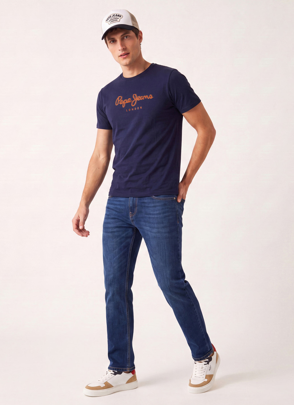 Men Navy Printed Slim Fit Short Sleeve T-shirt, , large image number 5