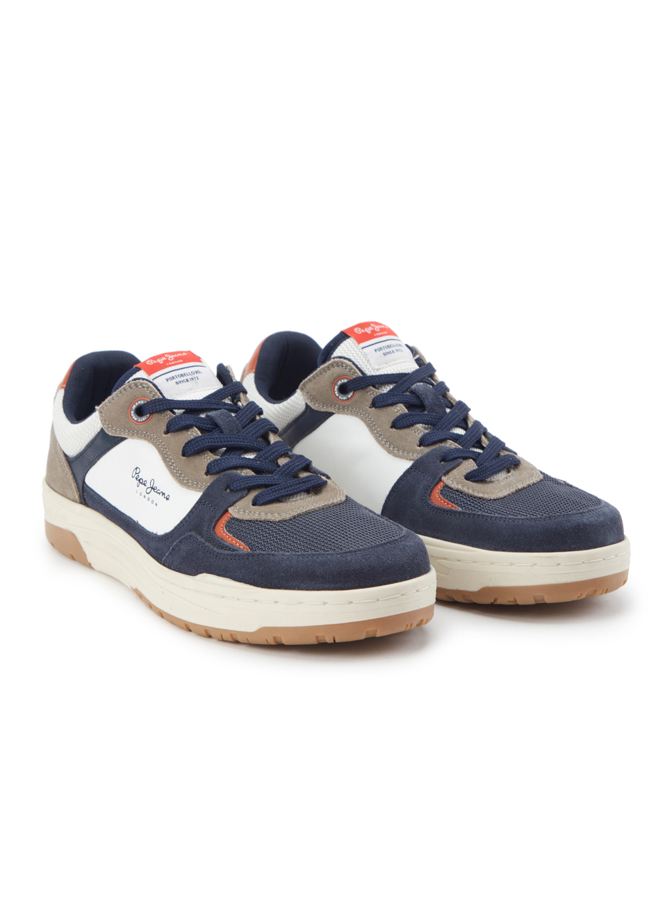 Navy And Grey Retro Anti-skid Cupsole Sneakers, , large image number 2