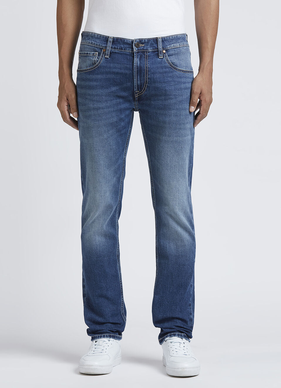 Vapour Blue Mid Rise Slim Jeans, , large image number 2