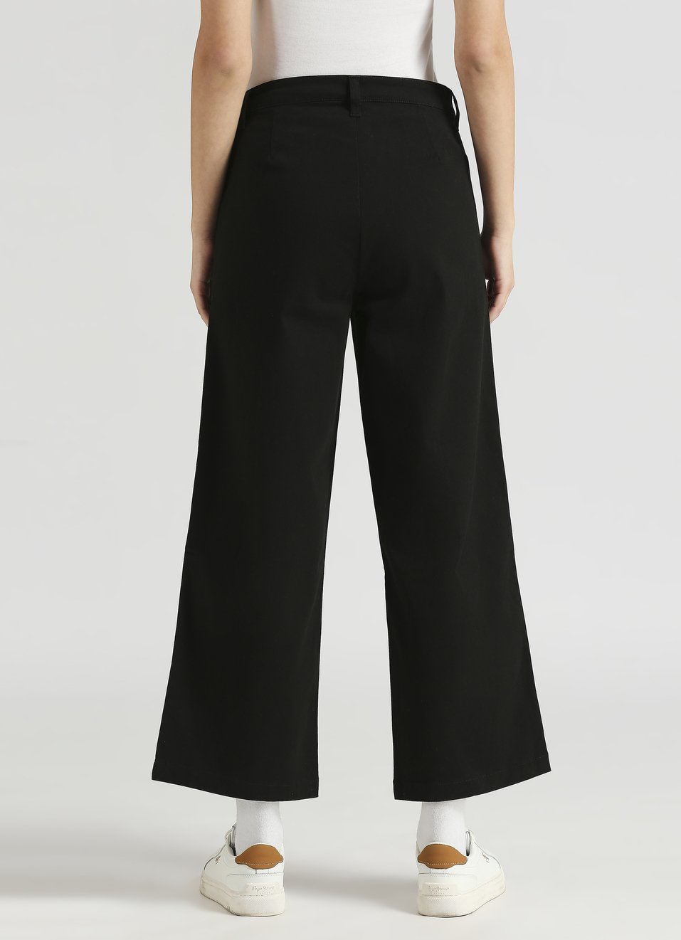 Black Straight Wide Leg Pants, , large image number 2